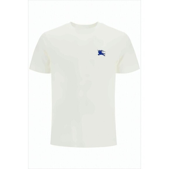 Burberry White Minimalist Cotton T-Shirt With Embroidered Logo - NWT